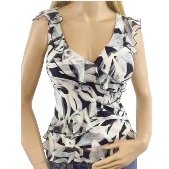 Vintage Designer Diane Von Furstenberg Silk Ruffle Hem Elegant V-Neck Top Blouse - Picture 1 of 5